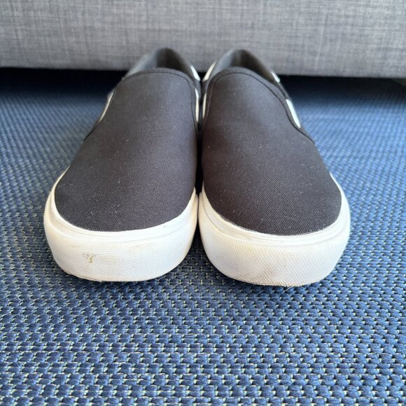 Adidas Court Rallye Slip-On Shoes Black Canvas Trefoil Men's 10.5 - Pre-owned - Picture 3 of 10